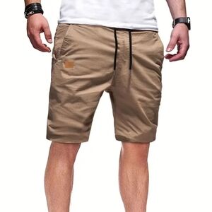 Size M mens khaki casual drawing string shorts